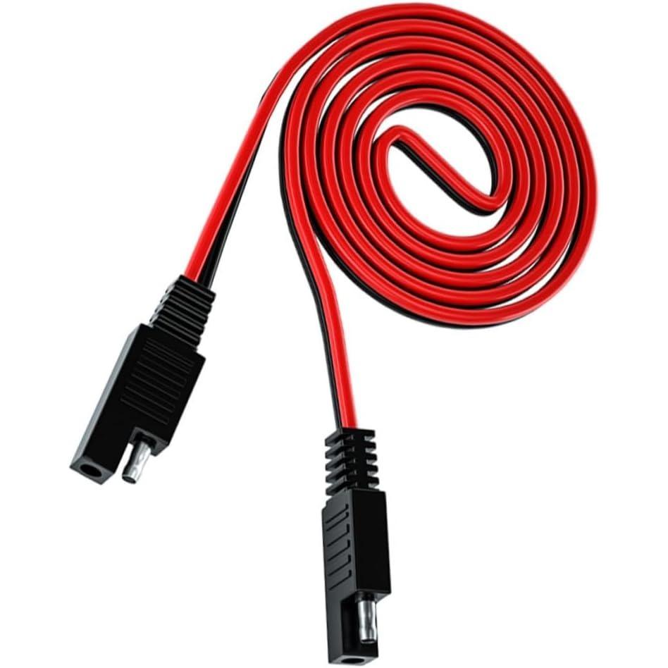 

Двойной кабель SAE USB-удлинитель Двойной кабель интерфейсов SAE Кабели аккумулятора Провод жгута клемм Удлинительный кабель SAE Мотоциклетный кабель для зарядки ABS 100cm чёрный/красный