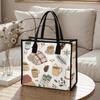 Cozy Winter Pattern Tote Bag Casual Large Capacity Holiday Shoulder Bag for Daily Use