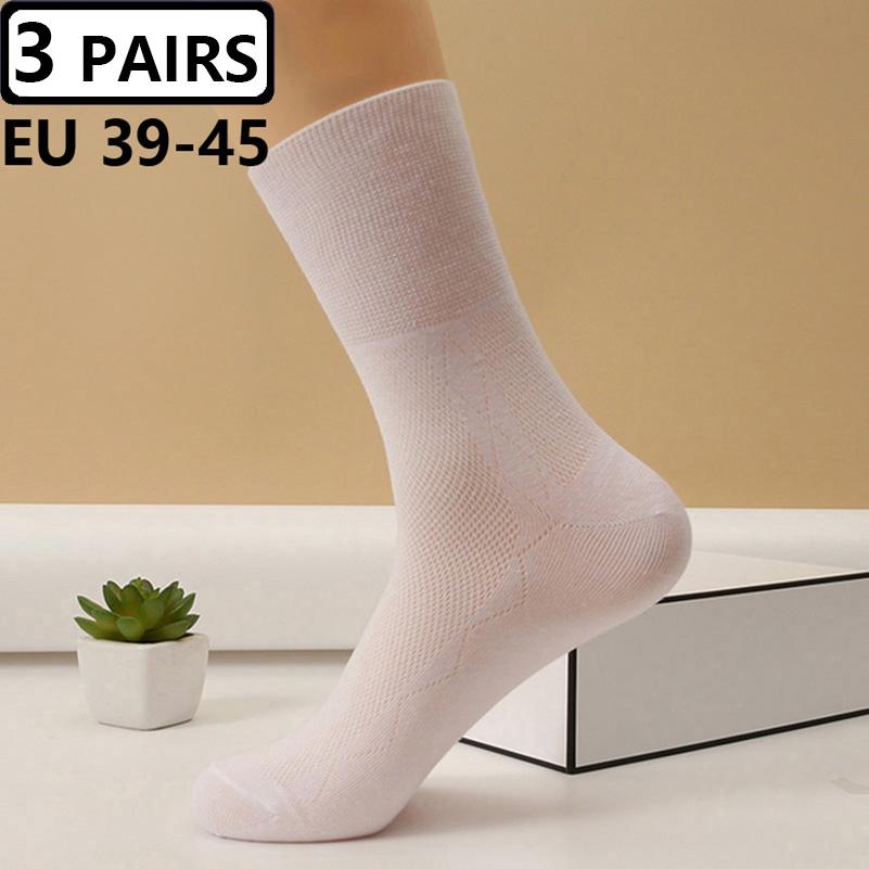 3 Pairs/lot Men's Large Socks Plus Big Size EU48,49,50 All-match Casual Business Anti-Odor Men Socks Sox Meias Calcetines Hombre