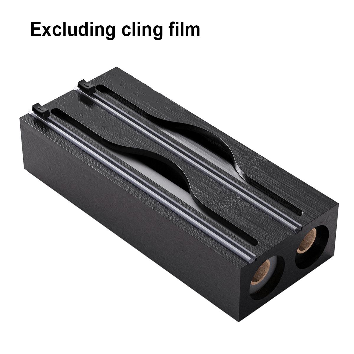 

Bamboo Compartment Cling Film Tin Foil Cutter Box With Kitchen Paper Wall Mounted Paper Towel Kitchen Organizer Accessories