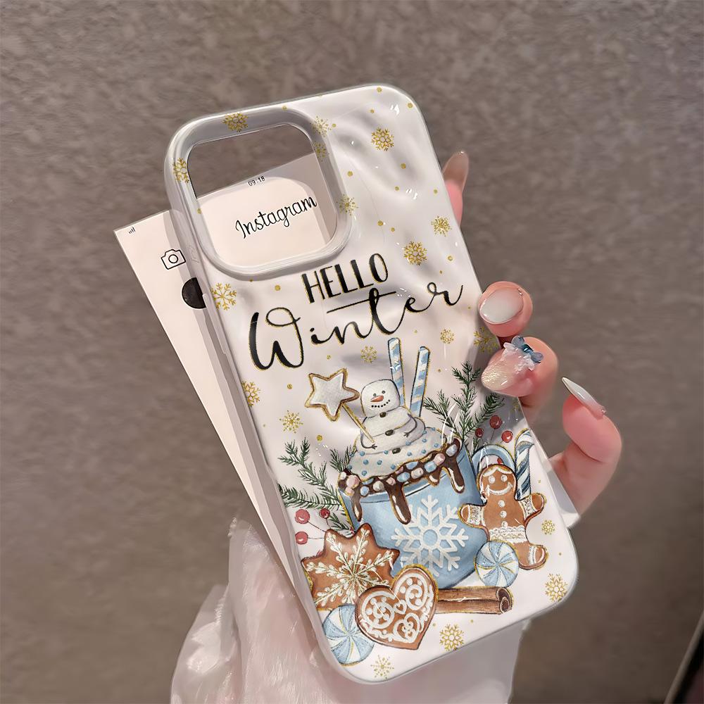 

Christmas Gingerbread Snowman Phone Case For Iphone 171615 14 Plus 13 12 11 Pro Max 17Air Funda Mobile Protective Cover Coque iphone 15 ProMax білий