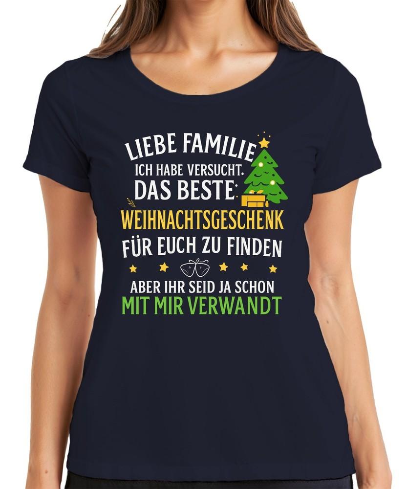 Love Family Best Christmas Gift Funny Related Saying Ladies Tshirt S