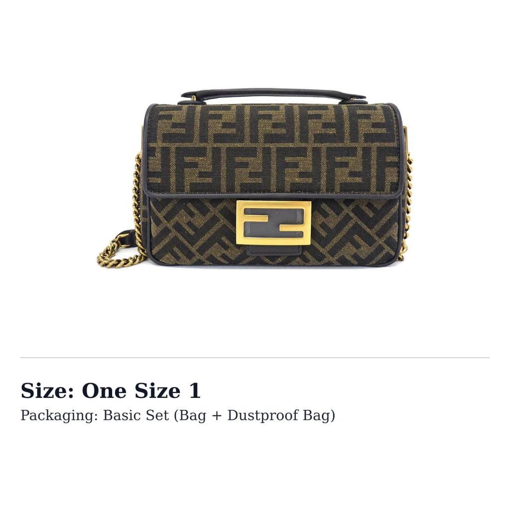 FENDI Baguette Calfskin Detail Baguette Bag, Portable Crossbody Bag, Shoulder Bag Medium Women's Brown 8BR793-AKBZ-F1EM3