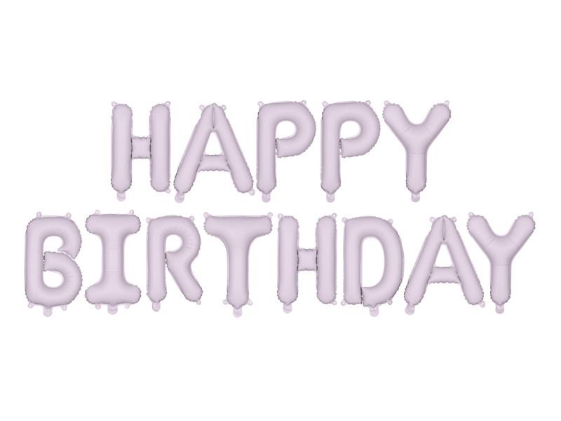 Folienballon Happy Birthday, 340X35cm, Violett