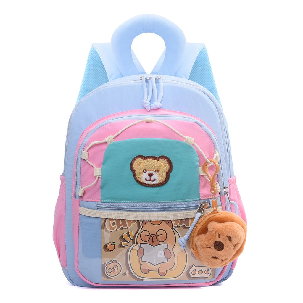 Schoolbag Korean Version Fashion Contrasting Color Boys and Girls Backpack Kindergarten Primary School Bag 1011 New Children's Small Backpack