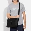New COACH Hudson Cow Leather Messenger Bag Shoulder Bag Crossbody Bag Large Size Men's Black CB841-QBBK