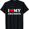 Ik Hou Van Mijn Drummer Shirt Tee Ik Hart Mijn Drummer Kleding T-shirt