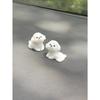 2pcs Super Cute White Bichon Dog Car Decoration Ornaments, Exquisite Small Gifts