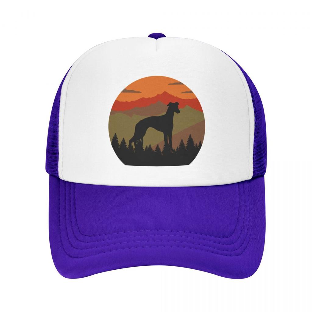 Vintage Sky Mountains Country Wilderness Whippet Dog Gift Baseball Cap Fashionable Derby Hat Hats Man Women'S