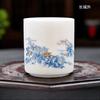 Sheep Fat Jade Straight Mouth Cup Chinese White Porcelain Tea Cup Small Capacity Kung Fu Tea Cup Guest Teacup Drinking Utensils