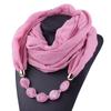 Solid Color Jewelry Statement Necklace Pendant Scarf Women Bohemia Neckerchief Foulard Femme Accessories Hijab