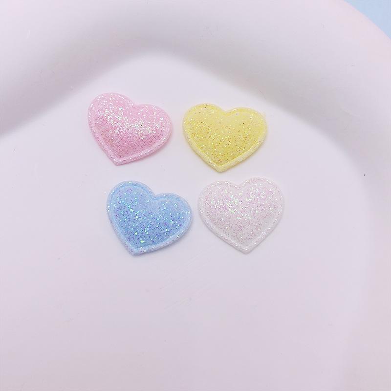 10 Stück/Set Bling Herz Aufnäher Gepolsterte Aufnäher Für DIY Kopfbedeckungen Haarspangen Dekoration Kleidung Hut Basteln Nähzubehör