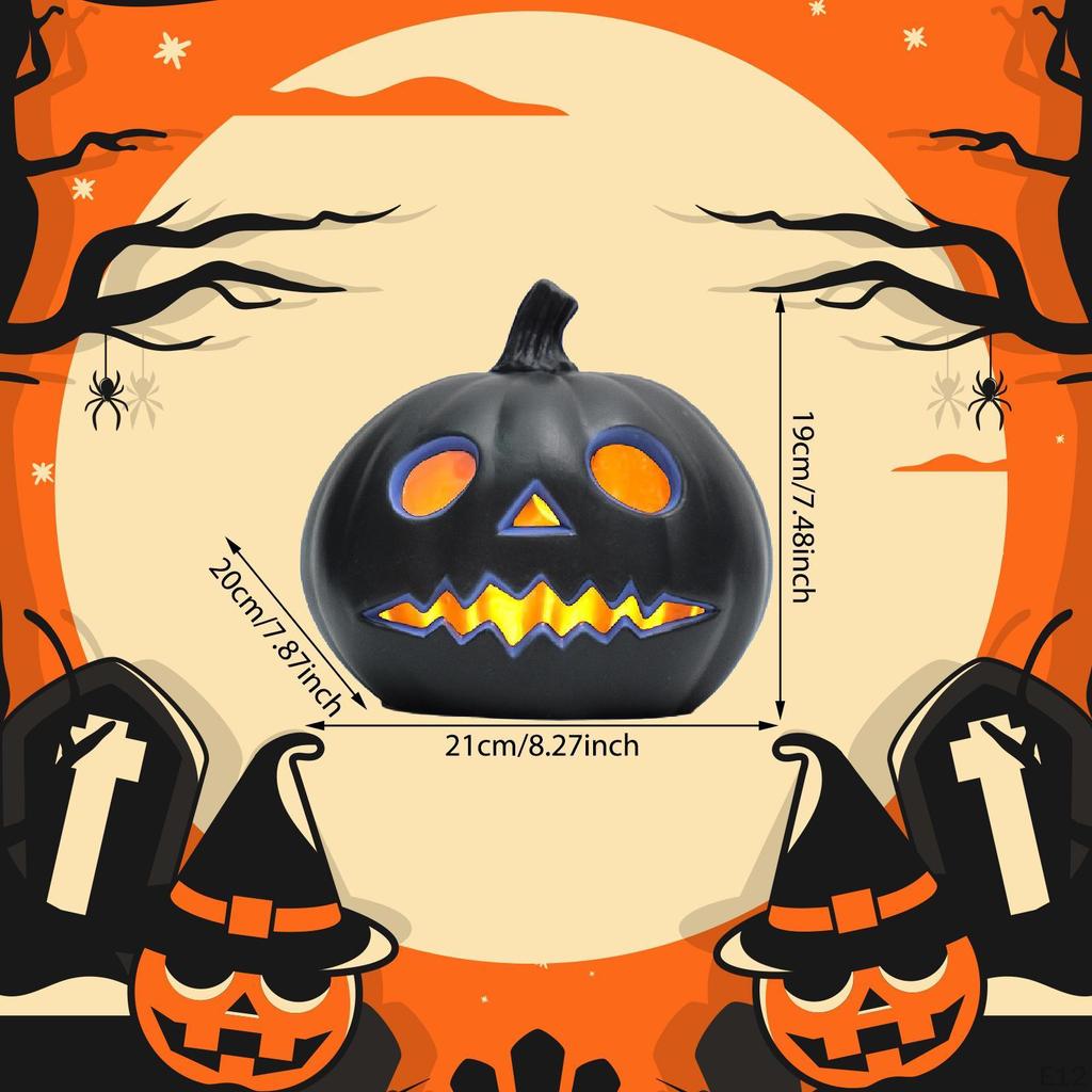 Halloween Decoration LED Bedside Lamp, Illuminated Pumpkin for Porch