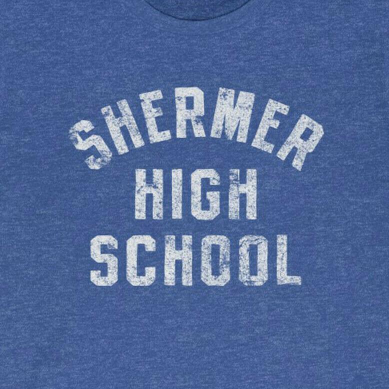 SHERMER HIGH SCHOOL Vintage Look 50 50 Blend Gym T-Shirt hughes breakfast XXXL