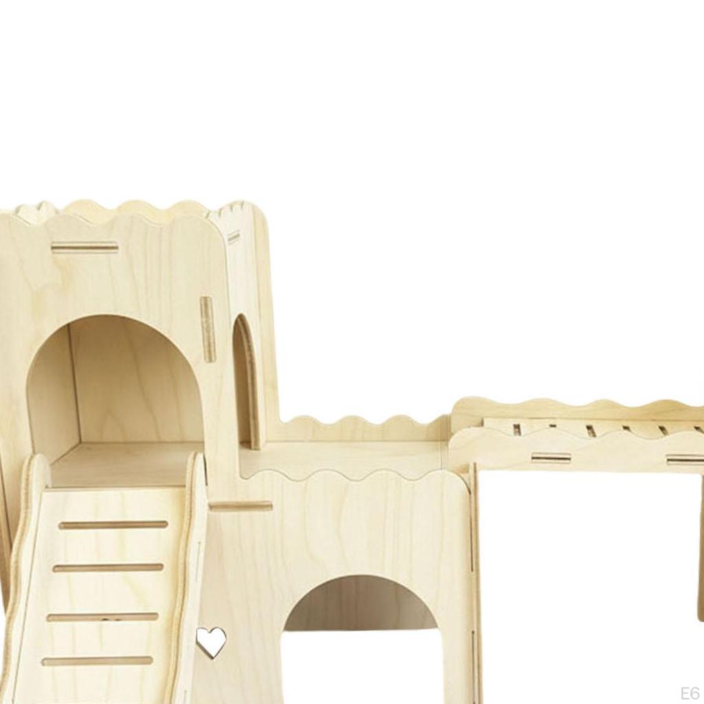 Wood Hamster Hideout Cage Accessories Habitat Decor Nest for Lemmings Dwarf Hamsters Rat