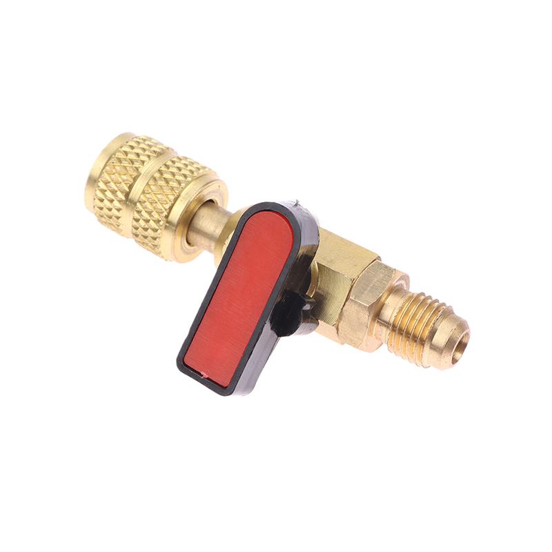 

Шаровой кран для хладагента кондиционера 1/4 SAE прямой запорный кран для R134A R410A R22 R12 зарядных шлангов хладагента для кондиционера красный