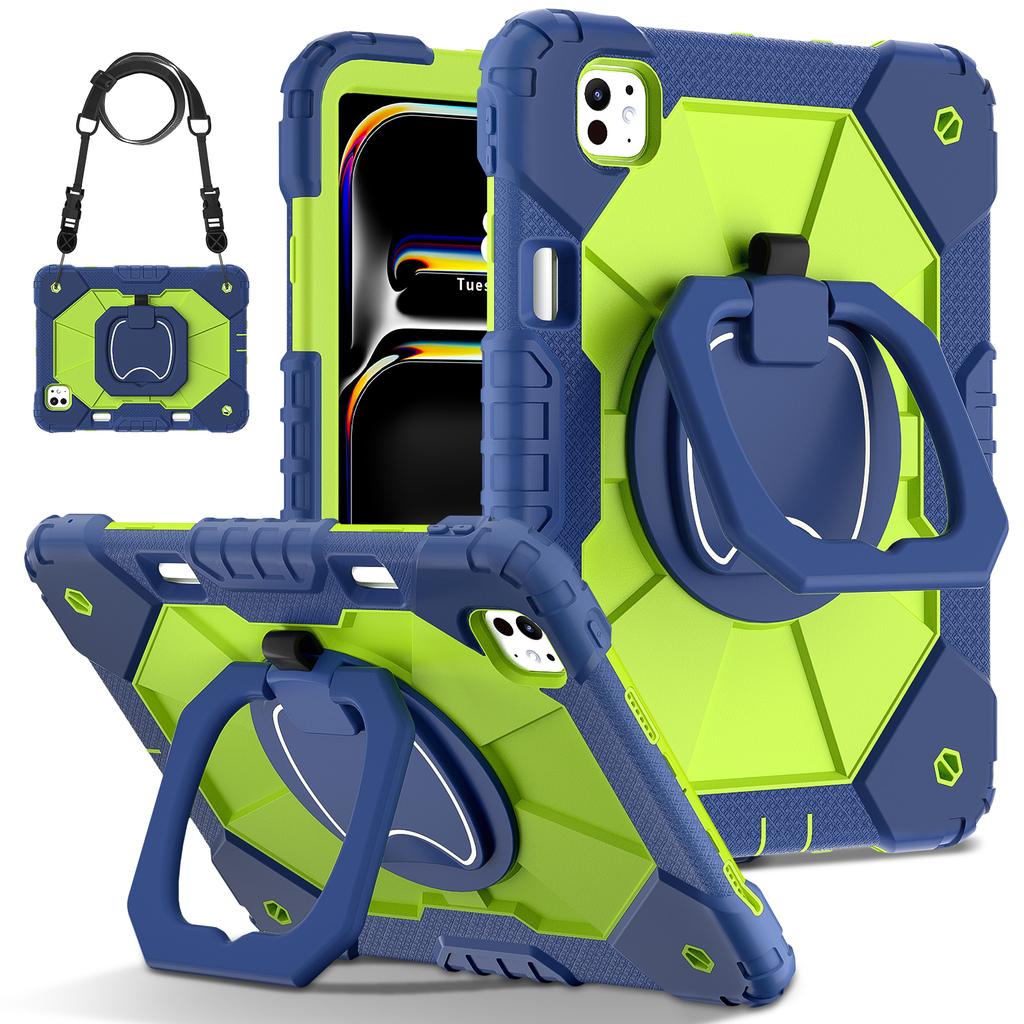 360 Rotating Handle Grip Case Universal for IPad Pro 11 2025 M5 2024 M4 A3357 A3358 A3359 A2836 A2837 A3006 Armor Stand Cover