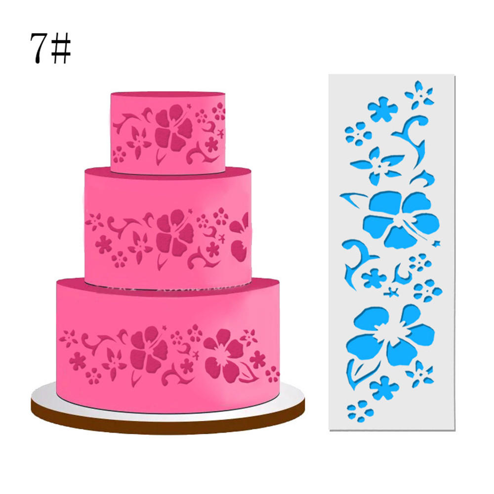 Cake Decorating Tool Damask Lace Border Cake Side Cupcake Stencil Sugarcraft Decoration Mould Baking Tool Kitchen Accessories