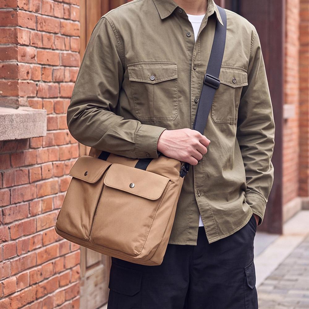 Large Capacity Tote Bag Fashionable Simplistic Single Shoulder Commuter Bag Casual Travel Nylon Men's Crossbody Bag