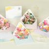 1pcs New Romantic Flower Birthday Christmas Card 3d Pop-Up Greeting Cards Party Wedding Decorations Creative Girl Envelope Gifts