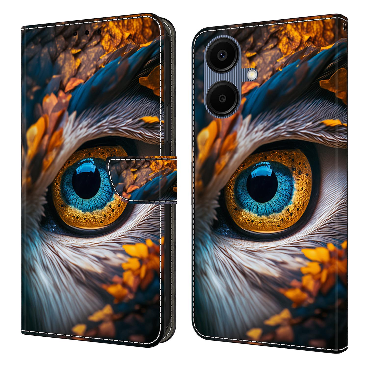 

For Samsung Galaxy A07 4G Wallet Case Pattern Printing PU Leather Flip Stand Phone Cover Blue Eyes