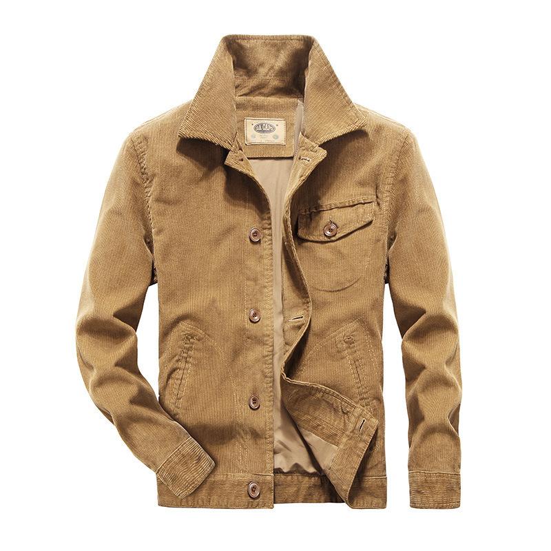 Spring and Autumn New Jacket Men's Corduroy Jacket Top Vintage Tooling Jacket