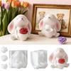 Rabbit Holding Flower Vase Silicone Mold Portable Charm Holder Resin Mold For Resin Jewelry Making And DIY Crafts