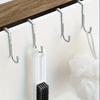 Stainless Steel S-Shaped Double Hook 1pc - Punch-Free Wall Mount Cabinet Door Hanger - Easy Install Traceless Hanging Clothes Hook for Kitchen