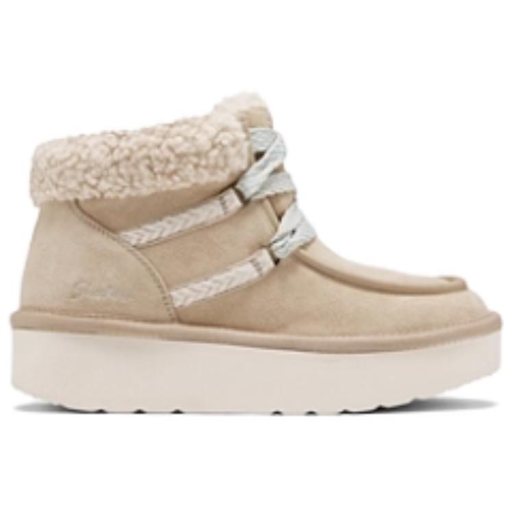 Skechers Suede Padded Comfortable Versatile Mid-Calf Snow Boots Women boots Sand-Yellow 169142-SAND