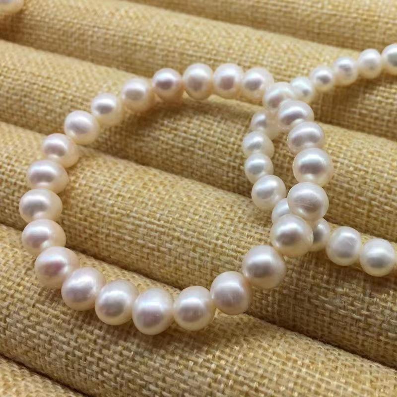 S925 Silver Sea Blue Pearl Bracelet for Women, Elegant Double Layer Beaded Bangle