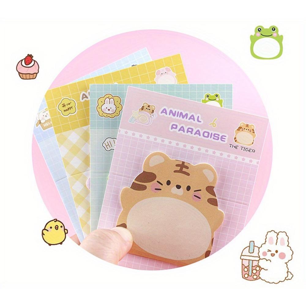 1PACK/8 Cute and Funny Cartoon Animal Pattern Sticky Notes, Creative Vertical Message Sticky Notes, 20 Per Copy, 160 In Total