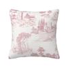 Custom Vintage Toile De Jouy Pillow Case Home Decorative 3D Double Side Printed Blush Pink White Cushion Cover for Sofa