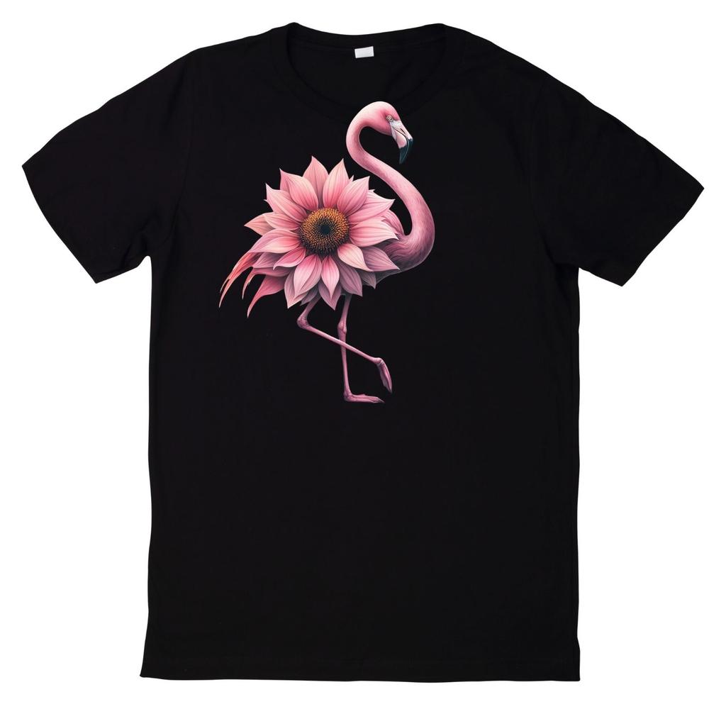T-Shirt Rosa Blumen Flamingo MotivWird in neuem Fenster oder Tab geöffnet