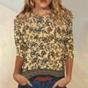 Loose Fit Women's Casual Printed Top Three Quarter Sleeve Blouse Lightweight Comfortable Fabric Stylish Design Suitable for Everyday Wear
