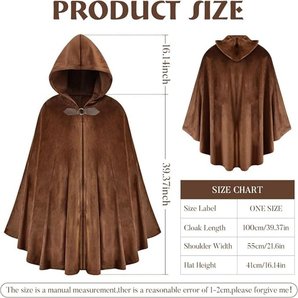Brown Color Overcoats Vintage Vintage Hooded Cape New Design Halloween Hooded Cloak