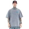 Unisexs Summer Shortsleeved Washed Vintage G Cotton Shirt with Fish Pattern  Pure Cotton Casual and Loose Tshirt