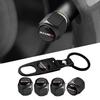 Car Wheel Tire Air Valve Caps with Keychain For Nissan Nismo Qashqai J10 Juke Micra Leaf Sentra Patrol Y61 Note Auto Accessories