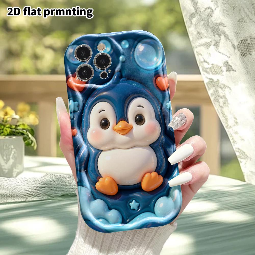 Phone Case: 2D Flat Design, Suitable for iPhone 18 17 16 15 14 13 Pro Protective Case, Little Penguin, Perfect Christmas and Halloween Holiday Gift