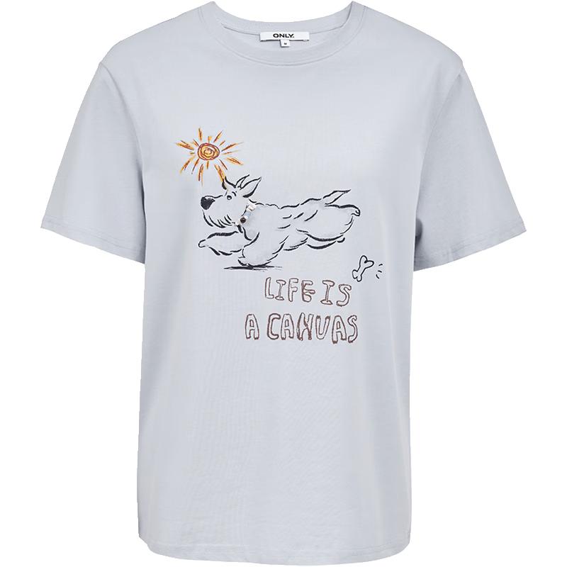 

ONLY Women s Hand-Drawn Puppy Print T-Shirt M