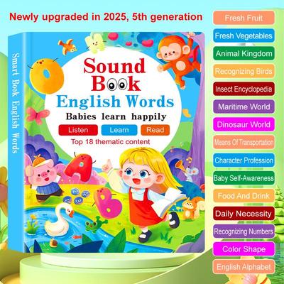 Kinder-Englisch-Lern-Soundbuch - Interaktives Früherziehungsspielzeug