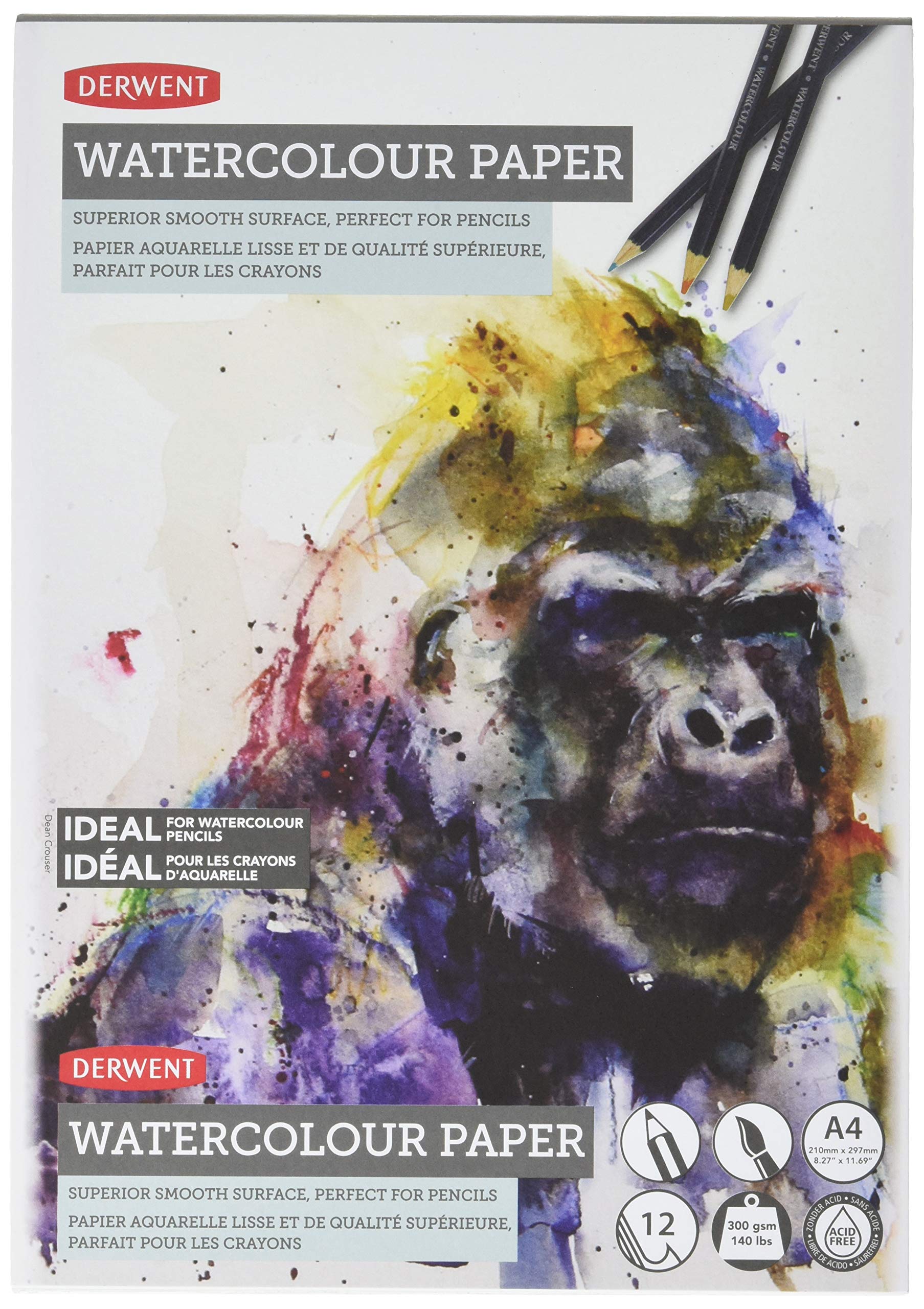 

Derwent Derwent DERWENT Watercolour Pad Watercolour Pad for watercolor painting Watercolour paper Sketchbook A4 300gsm 12 sheets 2301970 [ ]