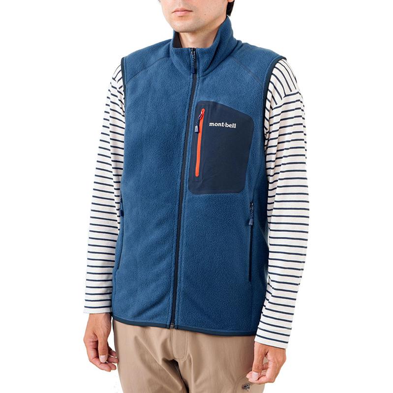 MONTBELL Warm Stand Up Collar Zipper Outdoor Sleeveless Vest Men's