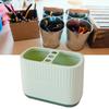 Pen Holder Large Capacity 2 Compartments Cute Cartoon Pattern Sturdy Pencil Organizer Cup for