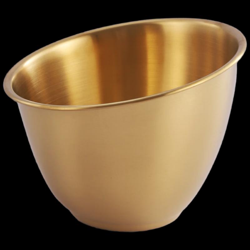 Goldene Schräg gestellte Servierschüssel aus Edelstahl im koreanischen Stil