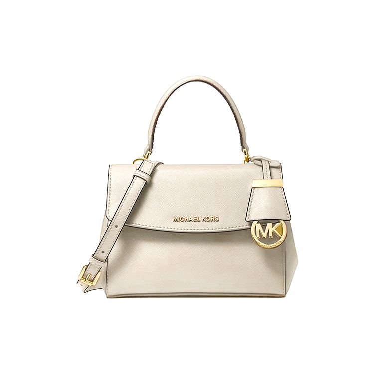 Michael Kors MK Ava Structured Flap Leather Tote Shoulder Crossbody Bag Mini Women bags Cream 32F5GAVC1L289 Milk White