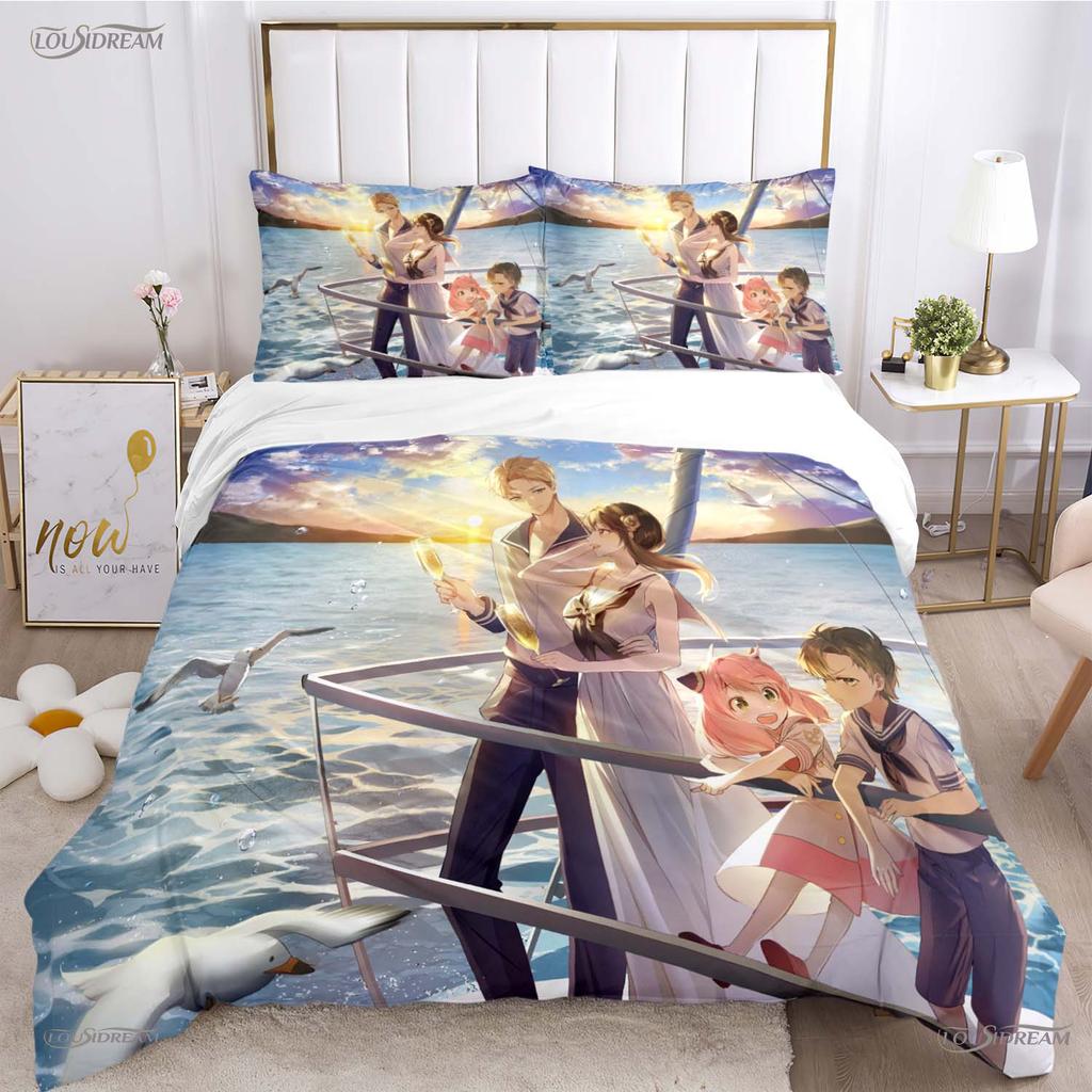 Spy X Family Cartoon Cute All Season Duvet Cover Comforter Bedding Set Soft Quilt Cover And Pillowcases Single/Double/Queen/King