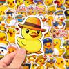 50 Suitcases, Cups, Decorative Little Yellow Duck Stickers Cartoon Stationery Diy Handbook Graffiti Reward Stickers