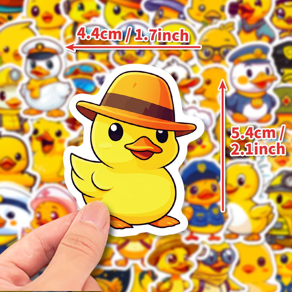 50 Suitcases, Cups, Decorative Little Yellow Duck Stickers Cartoon Stationery Diy Handbook Graffiti Reward Stickers