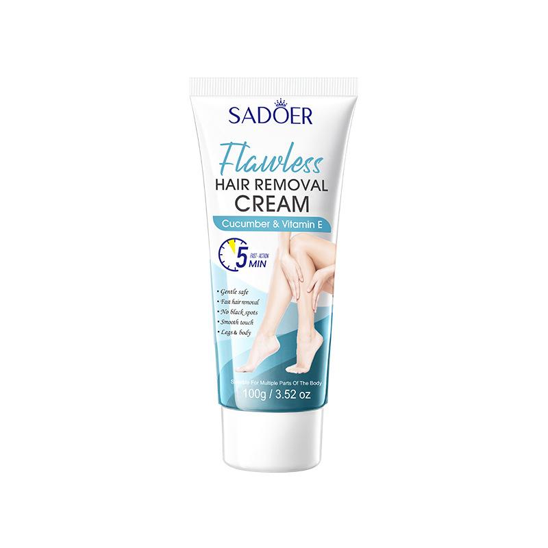 SADOER Makellose Haarentfernungscreme mit Gurke und Vitamin E für eine sanfte und glatte Haarentfernung Geeignet für Beine und Körper 100g