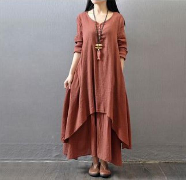 

Indian Dress Women Kurties Pakistani Vintage Boho Ethnic Long Sleeve Maxi Dresses Clothes Fashion Ladies India Pakistan Clothing S brick червоний колір